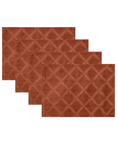 Lenox Laurel Leaf Rectangular Placemats, Set Of 4 In Brown