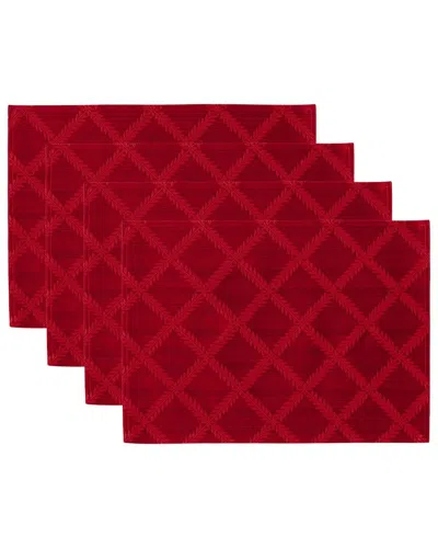 Lenox Laurel Leaf Reversible Placemats In Red