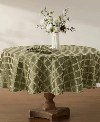 Lenox Laurel Leaf Round Tablecloth, 70" X 70" In Green