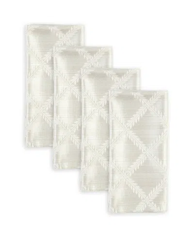 Lenox Laurel Leaf Set/4 Napkins 19" X 19" In Platinum