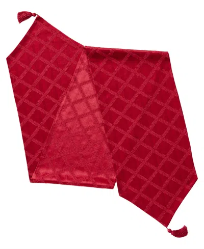 Lenox Laurel Leaf Table Runner, 14" X 90" In Red