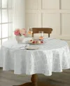 Lenox Laurel Leaf Round Tablecloth 90" X 90" In White