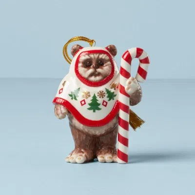 Lenox Licensed Non Dated Ewok Hanging Figurine Ornament In Brown;green;red
