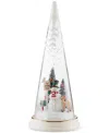 Lenox Lighted Christmas Cone With North Pole Snowman Scene Figurine In Multi And No Color