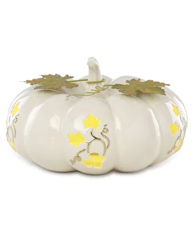 Lenox Lighted Pumpkin Small Centerpiece In White