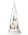 Lenox Lit Christmas Cone With Farmhouse Scene