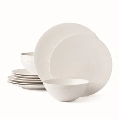 Lenox Lx Collective Black Lx Collective Porcelain Dinnerware Set - Service For 4 In White