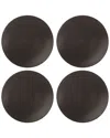 Lenox Lx Collective Set Of 4 Black Accent Plates In Black