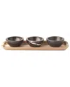 Lenox Lx Collective Tray With 3 Dip Bowls In Black