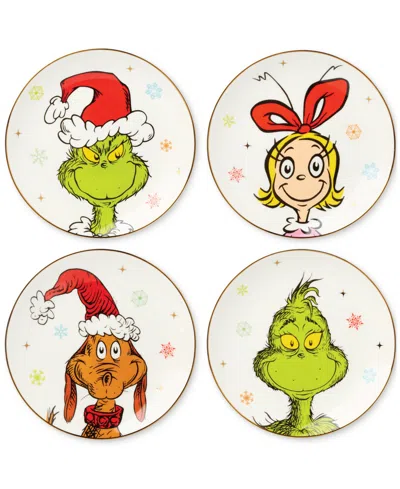 Lenox Merry Grinchmas Accent Plates, Set Of 4 In Green