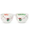 Lenox Merry Grinchmas Naughty Or Nice Double Dip Bowl In White