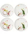 Lenox Merry Grinchmas Set Of 4 Accent Plates In Green
