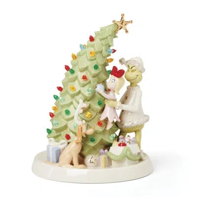 Lenox Merry Grinchmas Trimming The Tree Lit Figurine In Multi