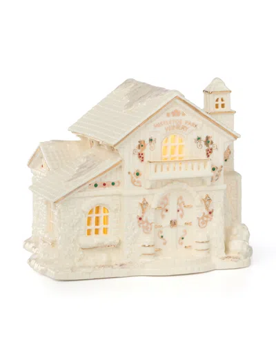 Lenox Mistletoe Park Lit Winery Figurine In Ivory