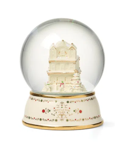 Lenox Mistletoe Park Snow Globe In White