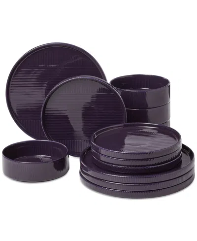 Lenox Modulus 12 Pc. Dinnerware Set, Service For 4 In Purple