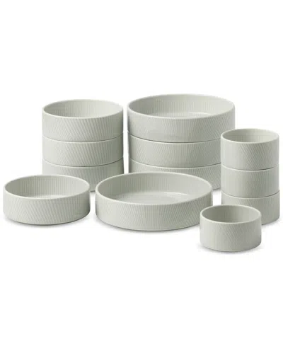 Lenox Modulus 12 Pc. Porcelain Bowl Set, Service For 4 In Gray