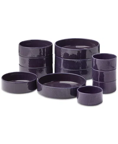 Lenox Modulus 12 Pc. Porcelain Bowl Set, Service For 4 In Purple