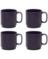 Lenox Modulus Textured Mugs, Set Of 4 In Blue