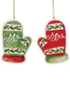 Lenox Mr. & Mrs. Mitten Ornament Set In Ivory