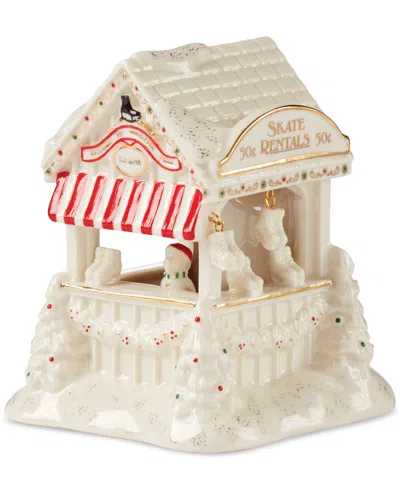 Lenox New For 2024!  Mistletoe Village Skate Rink Lit Figurine, Exclusively At Macy's In Ivory