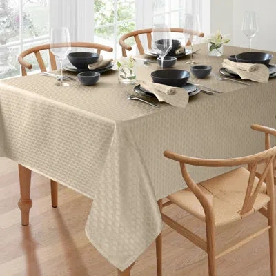Lenox Olivia Water-repellent Tablecloth In Tan