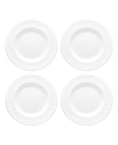 Lenox Opal Innocence Carved 4-piece Accent Plate Set In White