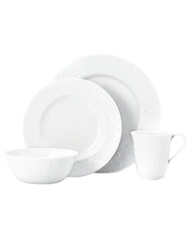 Lenox Opal Innocence Carved 4pc Place Setting In White