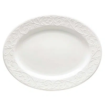 Lenox Opal Innocence Carved Oval Platter In White