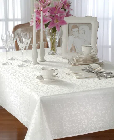 Lenox Opal Innocence Oblong 60" X 102" Tablecloth In Platinum
