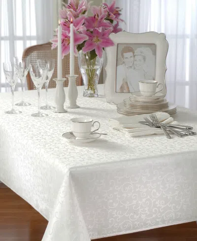 Lenox Opal Innocence Round Tablecloth, 90" Round In White