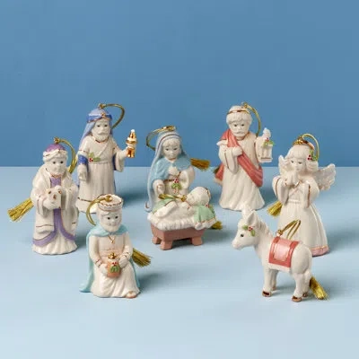 Lenox Ornament Boxed Set First Blessings Nativity 8-piece Ornament Set In Multi