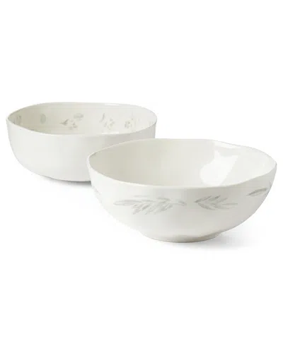 Lenox Oyster Bay Nesting Serving Bowls, Set Of 2 In White