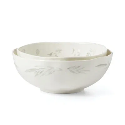 Lenox Oyster Bay 2pc Nesting Serving Bowls In White