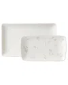 Lenox Oyster Bay 2pc Nesting Serving Platters In White