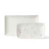 Lenox Oyster Bay 2pc Nesting Serving Platters In White