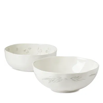 Lenox Oyster Bay Nesting Serving Bowls, 2-piece Set In White