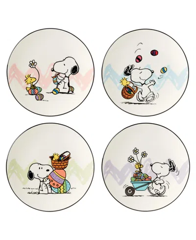 Lenox Peanuts Easter Accent Plates, Set Of 4 In Multi And Ivory