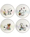 Lenox Peanuts Easter Snoopy 4pc Accent Plates Set In Multi