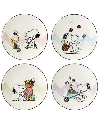Lenox Peanuts Easter Snoopy 4pc Accent Plates Set In Multi