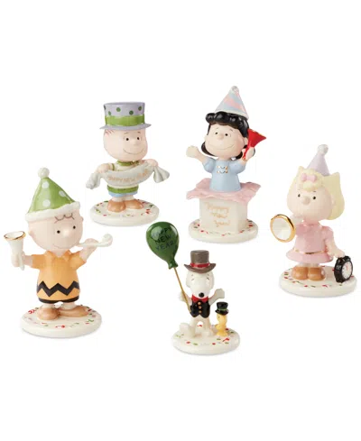 Lenox Peanuts Happy New Year Porcelain Figurines, Set Of 5 In Multi