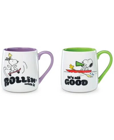 Lenox Peanuts Mugs, Set Of 2, Rollin-all Good In Multi