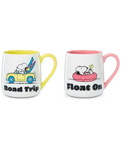 Lenox Peanuts Road Trip & Float On Mugs, Set Of 2 In Multi