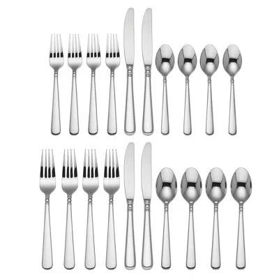 Lenox Pearl Platinum 20 Piece 18/10 Stainless Steel Flatware Set, Service For 4