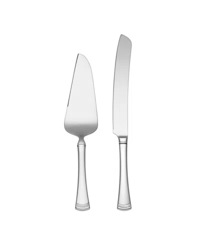 Lenox Portola 18/10 Stainless Steel 2-piece Dessert Set In Metallic And Stainless