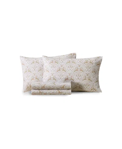 Lenox Printed Microfiber 4-piece Sheet Set, Twin In Neutral