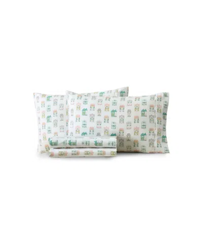 Lenox Printed Microfiber 4-piece Sheet Set, Twin In Multi