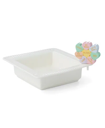 Lenox Profile Poppers Square Bowl And Valentine Heart Popper Set In White