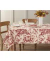 Lenox Pumpkin Printed Toile Tablecloth, 70" Round In Beige