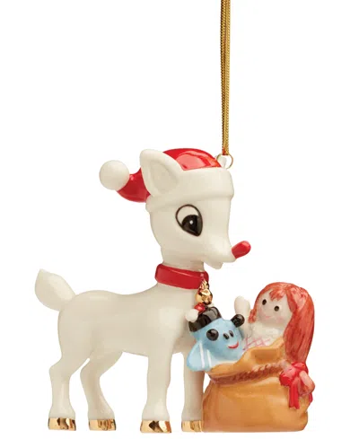 Lenox Rudolph Delivering Toys Ornament, 60th Anniversary Edition In Ivory